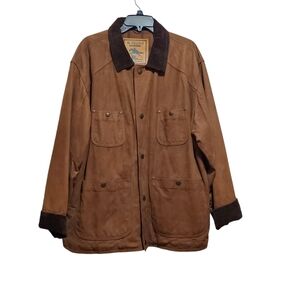 M. JULIAN Adventures Country Gentlemen Leather Wool Barn Jacket Size L